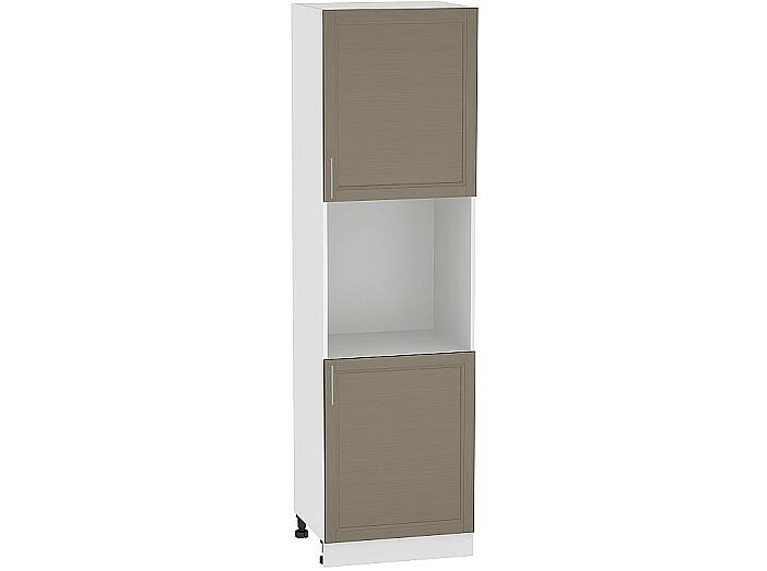 Шкаф пенал под бытовую технику с 2-мя дверцами Сканди 600Н (для верхних шкафов высотой 920) Cappuccino Wood-Белый