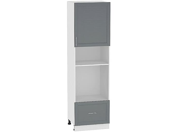 Шкаф пенал под бытовую технику с 1-ой дверцей и ящиком Сканди 606НМ (для верхних шкафов высотой 920) Graphite Softwood-Белый