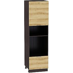 Шкаф пенал под бытовую технику с 2-мя дверцами Терра ШП 606М (для верхних шкафов высотой 720) Ель Карпатская-Венге