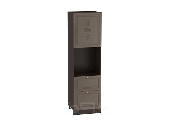 Шкаф пенал под бытовую технику с 1-ой дверцей и 2-мя ящиками Версаль ШП 602 Смоки Софт-Венге