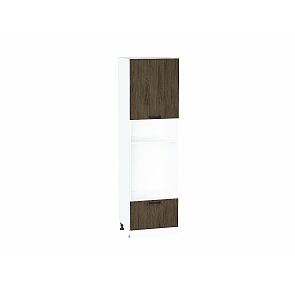 Шкаф пенал с 1-ой дверцей и ящиком под технику Флэт Brown Casella Oak 2S/Белый 2132*600*574