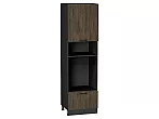 Шкаф пенал с 1-ой дверцей и ящиком под технику Флэт Brown Casella Oak 2S/Graphite 2132*600*574