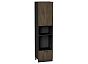 Шкаф пенал с 1-ой дверцей и ящиком под технику Флэт Brown Casella Oak 2S/Graphite 2336*600*574