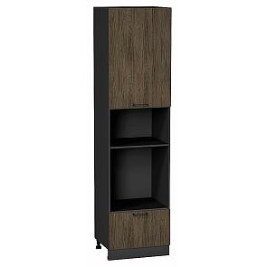 Шкаф пенал с 1-ой дверцей и ящиком под технику Флэт Brown Casella Oak 2S/Graphite 2336*600*574