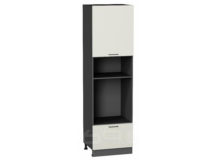 Шкаф пенал с 1-ой дверцей и ящиком под технику Флэт Cashmere In 2S/Graphite 2132*600*574