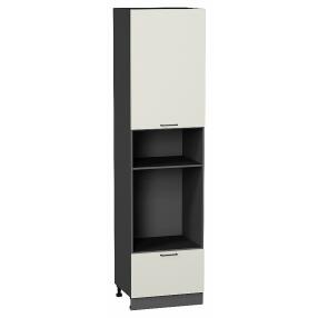 Шкаф пенал с 1-ой дверцей и ящиком под технику Флэт Cashmere In 2S/Graphite 2336*600*574