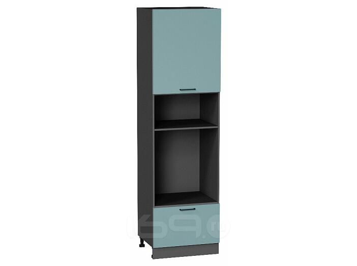 Шкаф пенал с 1-ой дверцей и ящиком под технику Флэт Grey-green In 2S/Graphite 2132*600*574
