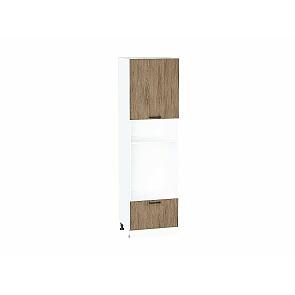Шкаф пенал с 1-ой дверцей и ящиком под технику Флэт Natural Casella Oak 2S/Белый 2132*600*574