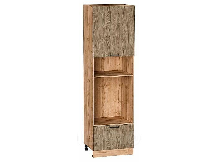 Шкаф пенал с 1-ой дверцей и ящиком под технику Флэт Natural Casella Oak 2S/Дуб Вотан 2132*600*574