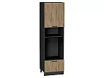 Шкаф пенал с 1-ой дверцей и ящиком под технику Флэт Natural Casella Oak 2S/Graphite 2132*600*574