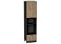 Шкаф пенал с 1-ой дверцей и ящиком под технику Флэт Natural Casella Oak 2S/Graphite 2336*600*574