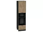 Шкаф пенал с 1-ой дверцей и ящиком под технику Флэт Natural Casella Oak 2S/Graphite 2336*600*574