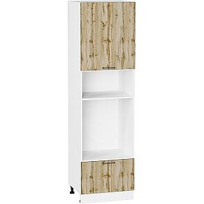 Шкаф пенал с 1-ой дверцей и ящиком под технику Флэт Wotan Oak 2S/Белый 2132*600*574