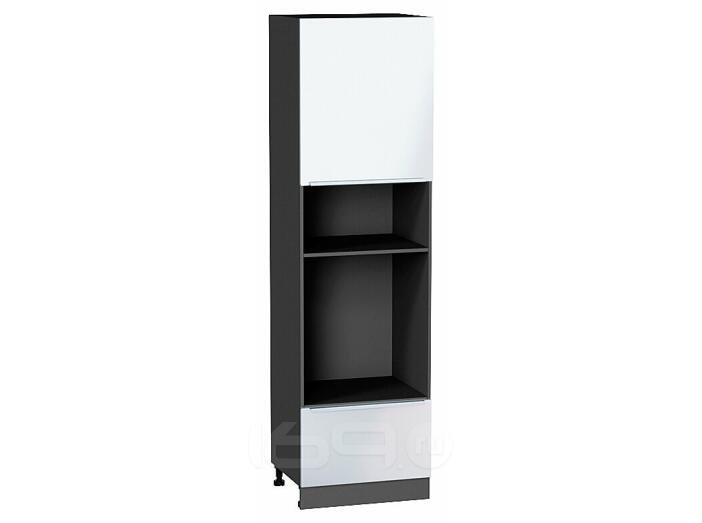 Шкаф пенал с 1-ой дверцей и ящиком под технику Фьюжн Angel Graphite 2132*600*576