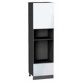 Шкаф пенал с 1-ой дверцей и ящиком под технику Фьюжн Angel Graphite 2132*600*576
