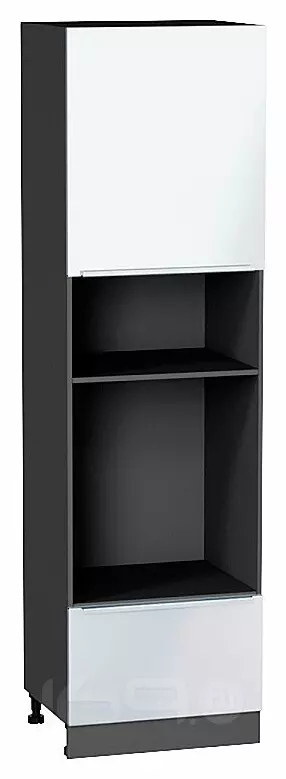 Шкаф пенал с 1-ой дверцей и ящиком под технику Фьюжн Angel Graphite 2132*600*576