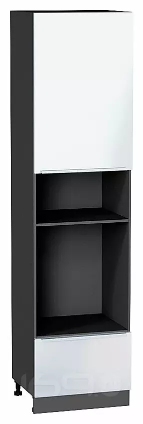 Шкаф пенал с 1-ой дверцей и ящиком под технику Фьюжн Angel Graphite 2336*600*576