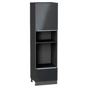 Шкаф пенал с 1-ой дверцей и ящиком под технику Фьюжн Anthracite Graphite 2132*600*576