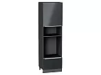 Шкаф пенал с 1-ой дверцей и ящиком под технику Фьюжн Anthracite Graphite 2132*600*576
