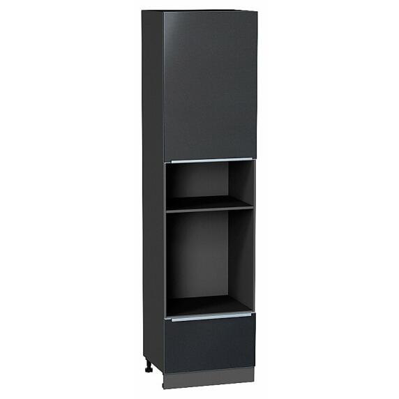 Шкаф пенал с 1-ой дверцей и ящиком под технику Фьюжн Anthracite Graphite 2336*600*576