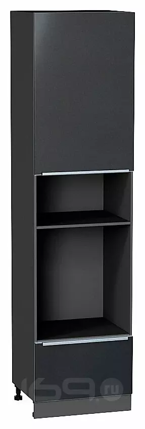 Шкаф пенал с 1-ой дверцей и ящиком под технику Фьюжн Anthracite Graphite 2336*600*576