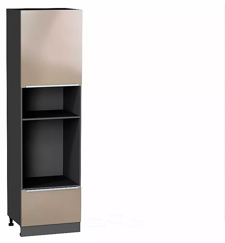 Шкаф пенал с 1-ой дверцей и ящиком под технику Фьюжн Gallant Graphite 2132*600*576