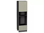 Шкаф пенал с 1-ой дверцей и ящиком под технику Фьюжн Silky Grey Graphite 2132*600*576
