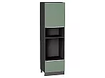 Шкаф пенал с 1-ой дверцей и ящиком под технику Фьюжн Silky Mint Graphite 2132*600*576