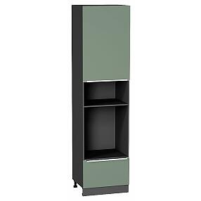 Шкаф пенал с 1-ой дверцей и ящиком под технику Фьюжн Silky Mint Graphite 2336*600*576