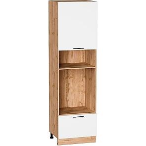Шкаф пенал с 1-ой дверцей и ящиком под технику Лайт Special White/Дуб Вотан 2132*600*574