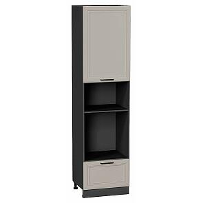 Шкаф пенал с 1-ой дверцей и ящиком под технику Нео Clay Silk/Graphite 2336*600*576