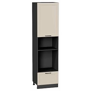 Шкаф пенал с 1-ой дверцей и ящиком под технику Нео Cream Silk/Graphite 2336*600*576