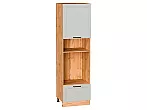 Шкаф пенал с 1-ой дверцей и ящиком под технику Нео Grey Silk/Дуб Вотан 2132*600*576