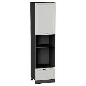 Шкаф пенал с 1-ой дверцей и ящиком под технику Нео Grey Silk/Graphite 2336*600*576