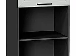 Шкаф пенал с 1-ой дверцей и ящиком под технику Нео Grey Silk/Graphite 2336*600*576