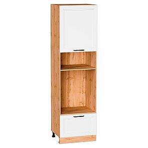 Шкаф пенал с 1-ой дверцей и ящиком под технику Нео White Silk/Дуб Вотан 2132*600*576