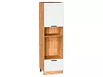 Шкаф пенал с 1-ой дверцей и ящиком под технику Нео White Silk/Дуб Вотан 2132*600*576