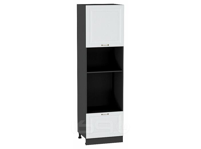 Шкаф пенал с 1-ой дверцей и ящиком под технику Ницца Белый/Graphite 2132*600*574