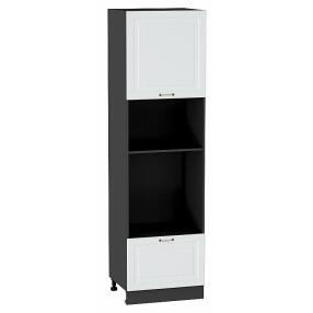 Шкаф пенал с 1-ой дверцей и ящиком под технику Ницца Белый/Graphite 2132*600*574