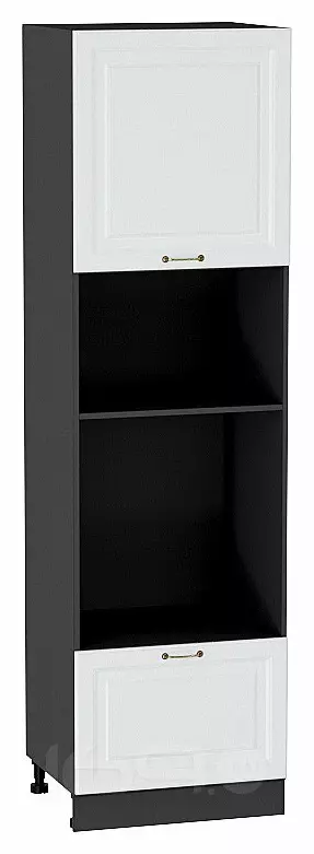 Шкаф пенал с 1-ой дверцей и ящиком под технику Ницца Белый/Graphite 2132*600*574