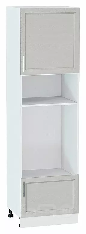 Шкаф пенал с 1-ой дверцей и ящиком под технику Сканди Cappuccino Softwood Белый 2132*600*576