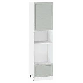 Шкаф пенал с 1-ой дверцей и ящиком под технику Сканди Cappuccino Softwood Белый 2336*600*576