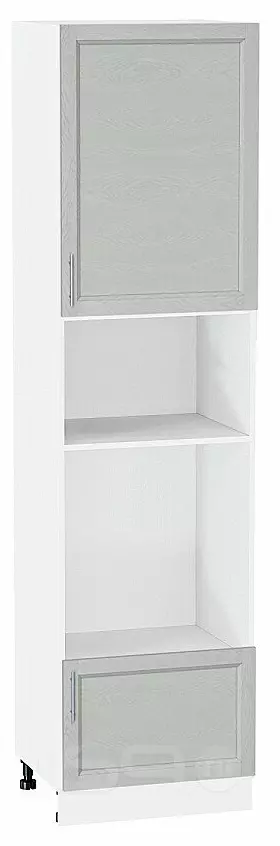 Шкаф пенал с 1-ой дверцей и ящиком под технику Сканди Cappuccino Softwood Белый 2336*600*576
