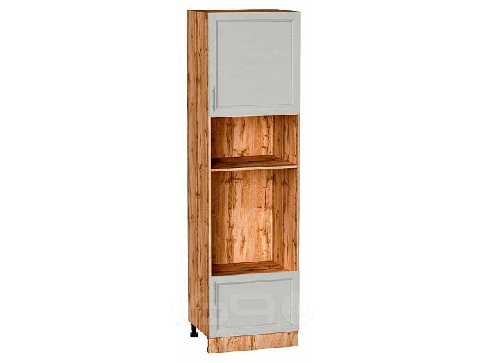 Шкаф пенал с 1-ой дверцей и ящиком под технику Сканди Cappuccino Softwood Дуб Вотан 2132*600*576