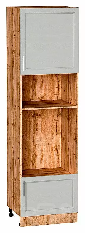 Шкаф пенал с 1-ой дверцей и ящиком под технику Сканди Cappuccino Softwood Дуб Вотан 2132*600*576