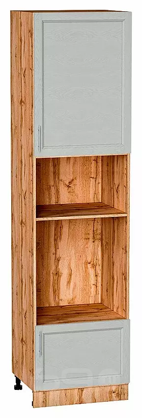 Шкаф пенал с 1-ой дверцей и ящиком под технику Сканди Cappuccino Softwood Дуб Вотан 2336*600*576