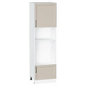 Шкаф пенал с 1-ой дверцей и ящиком под технику Сканди Cream Silkwood/Белый 2132*600*576