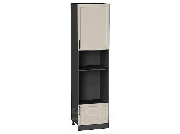 Шкаф пенал с 1-ой дверцей и ящиком под технику Сканди Cream Silkwood/Graphite 2336*600*576