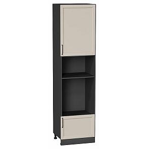 Шкаф пенал с 1-ой дверцей и ящиком под технику Сканди Cream Silkwood/Graphite 2336*600*576