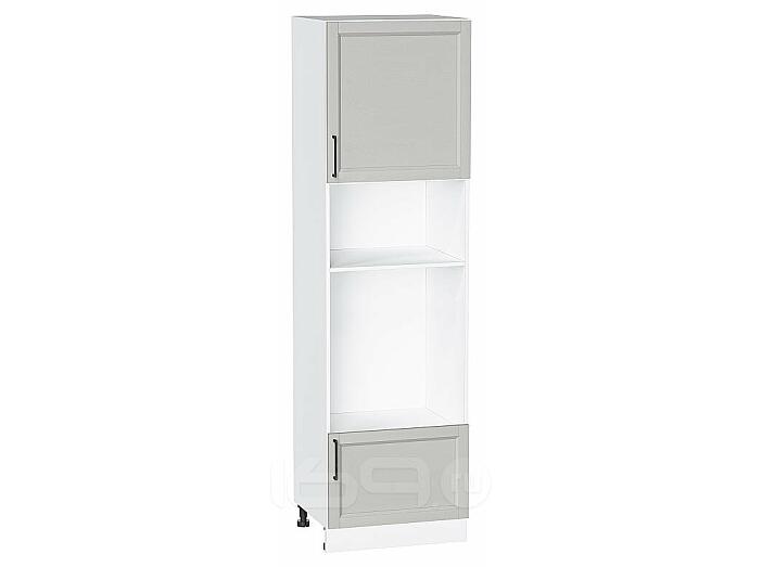 Шкаф пенал с 1-ой дверцей и ящиком под технику Сканди Grey Silkwood/Белый 2132*600*576